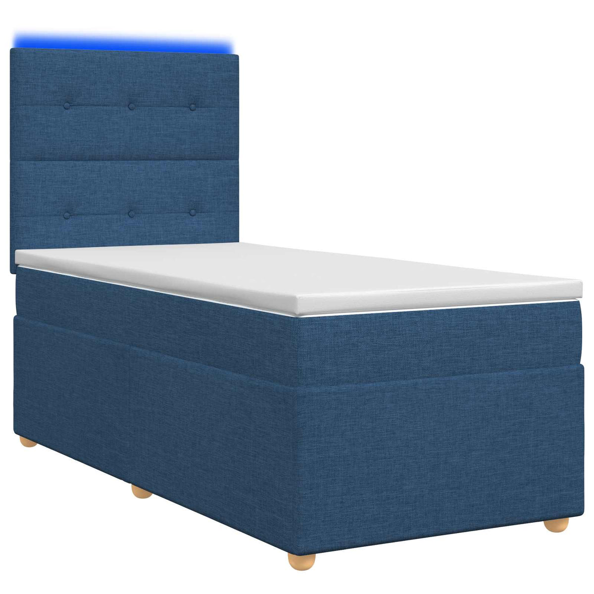 Boxspringbed met matras met hoofdeinde Blauw 100 x 200 cm Stof is nu te koop bij PeponiXL, paradijselijk wonen!