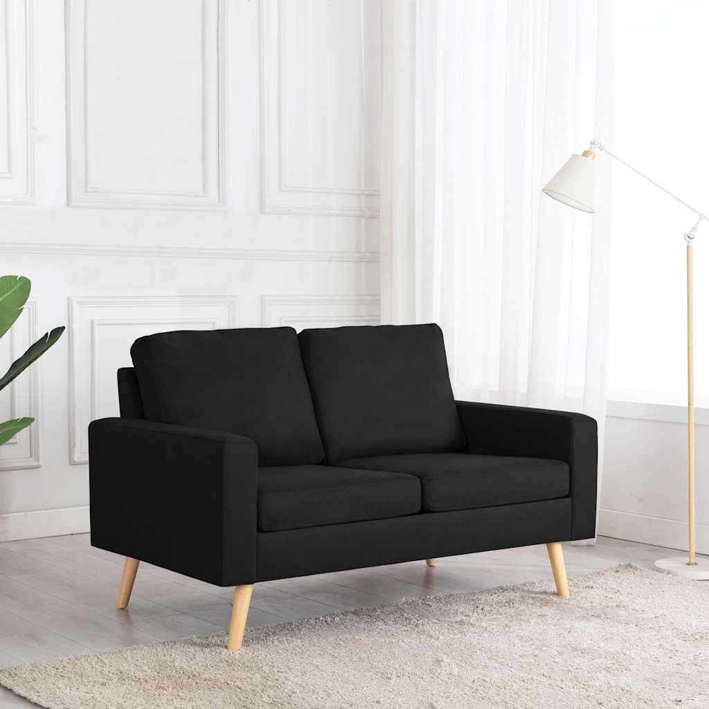 Tweezitsbank stof zwart is nu te koop bij PeponiXL, paradijselijk wonen!