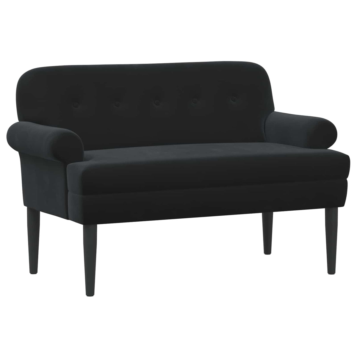Loungebank met knopencomfort Zwart 120 x 66 x 78 cm fluweel is nu te koop bij PeponiXL, paradijselijk wonen!
