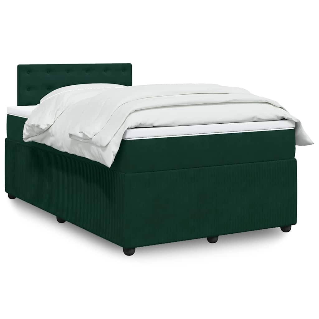 Boxspring met matras fluweel donkergroen 120x200 cm is nu te koop bij PeponiXL, paradijselijk wonen!