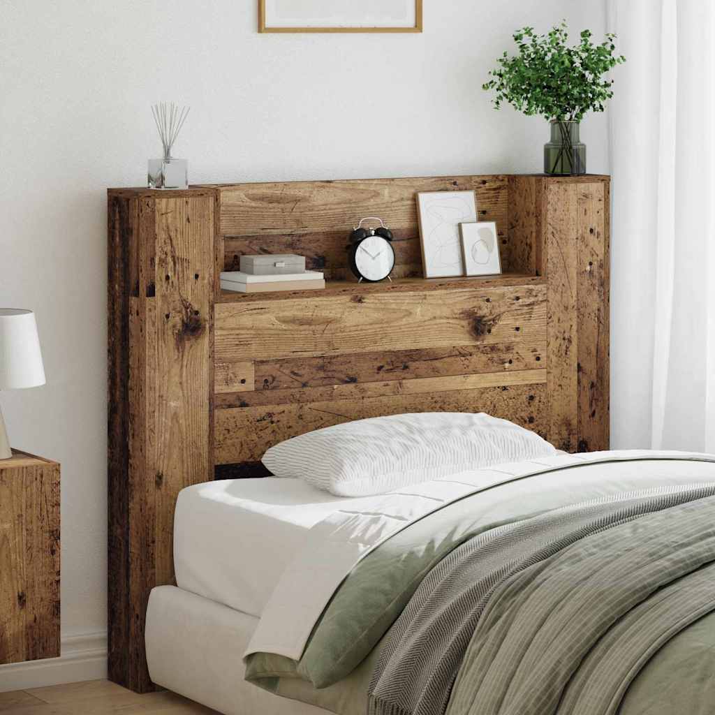 Hoofdbord met plank Oudhout 120 x 15 x 103,5 cm Bewerkt hout is nu te koop bij PeponiXL, paradijselijk wonen!