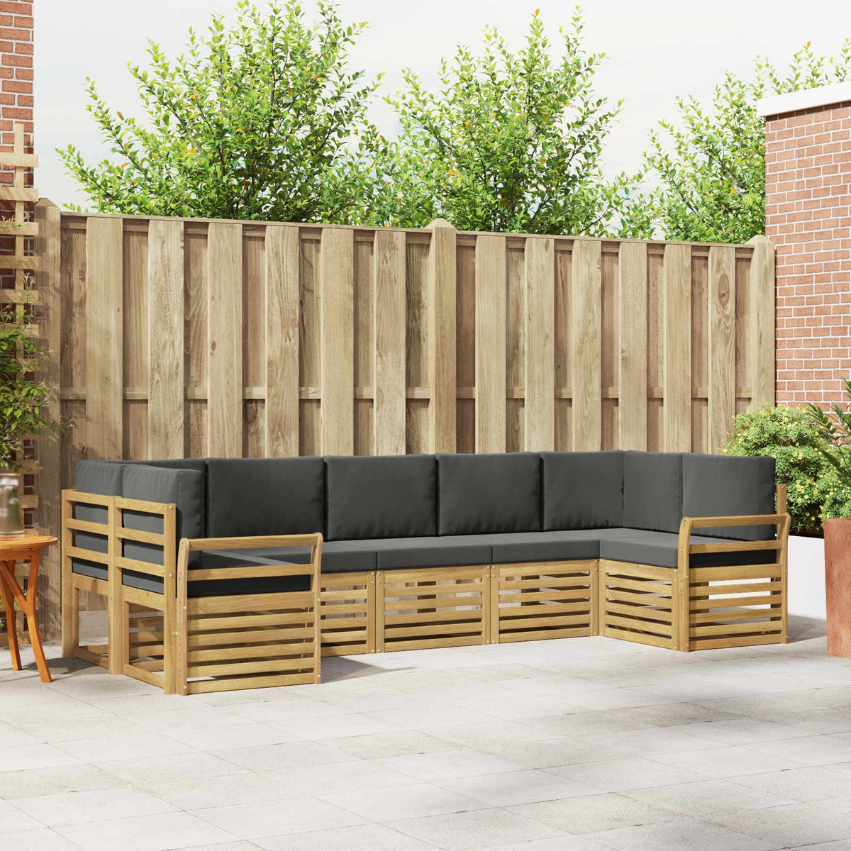 Buiten bankenset 7 pcs Wit en antracietkleurig is nu te koop bij PeponiXL, paradijselijk wonen!