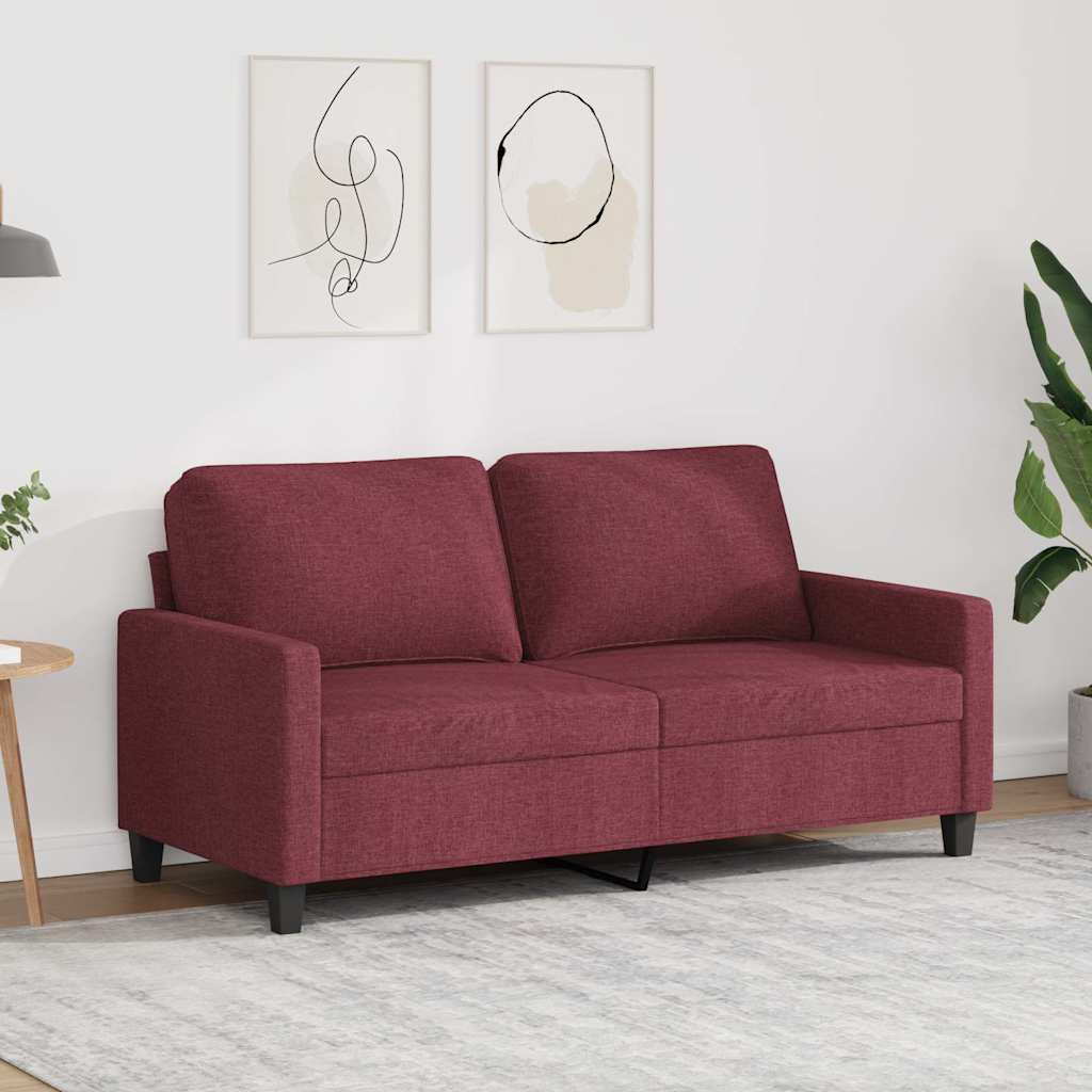 Tweezitsbank 140 cm stof wijnrood is nu te koop bij PeponiXL, paradijselijk wonen!