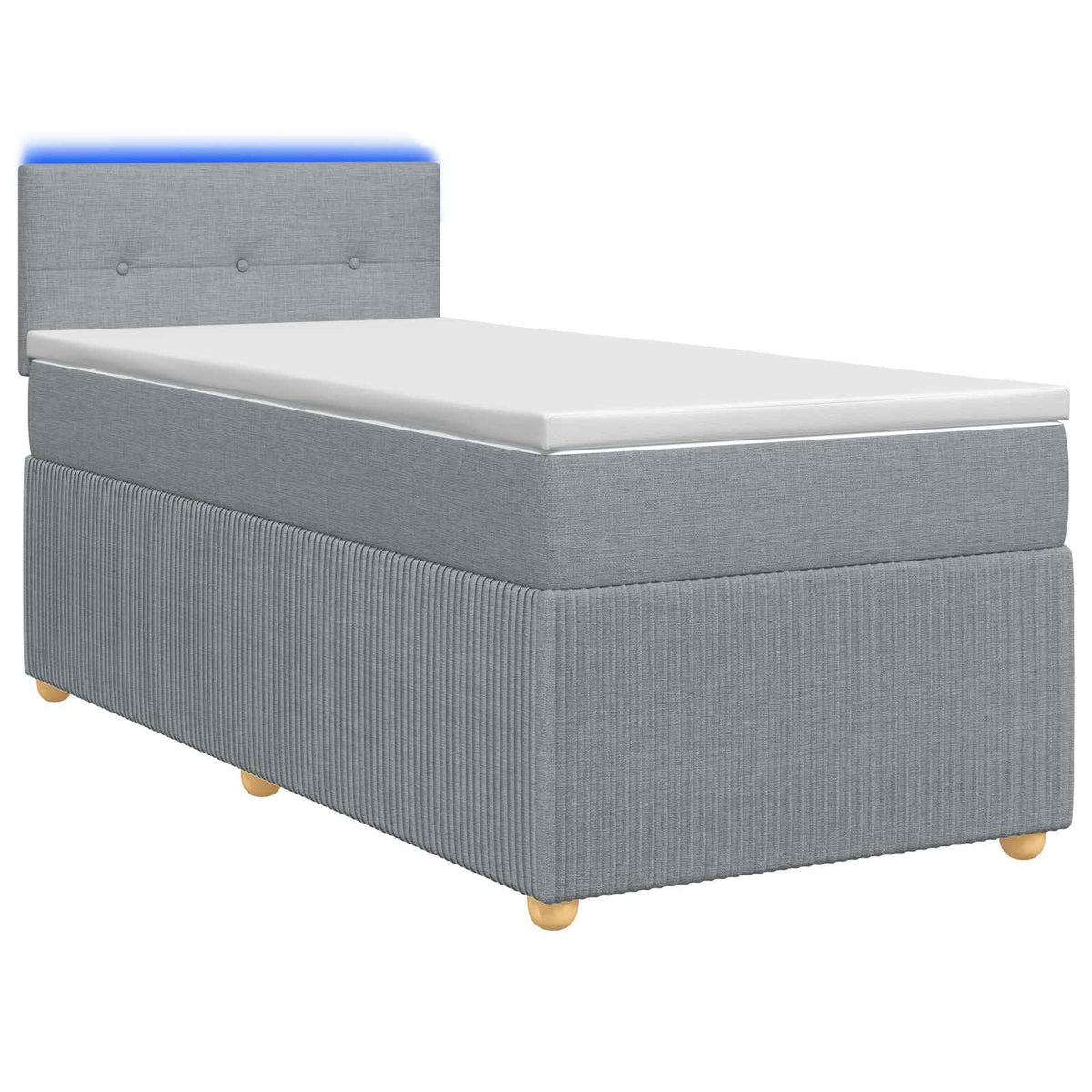 Boxspringbed met matras Lichtgrijs 90 x 190 cm Stof is nu te koop bij PeponiXL, paradijselijk wonen!