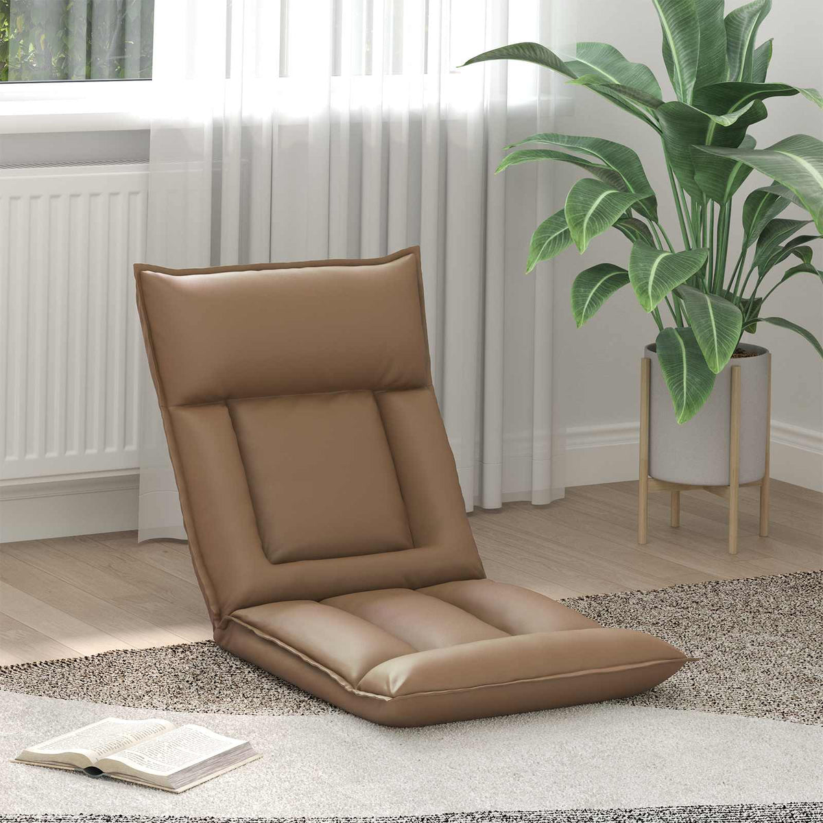 Vloerstoel Cappuccino 55 x 61 x 70 cm Nep Leer is nu te koop bij PeponiXL, paradijselijk wonen!