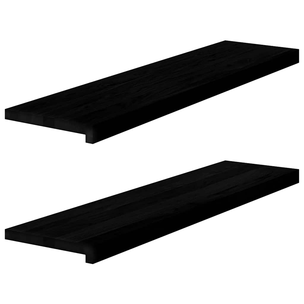 Vensterbanken 2 st 100x25x2 cm massief eikenhout bruin-zwart is nu te koop bij PeponiXL, paradijselijk wonen!