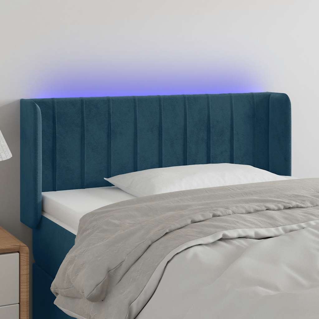 Hoofdbord LED 93x16x78/88 cm fluweel blauw is nu te koop bij PeponiXL, paradijselijk wonen!