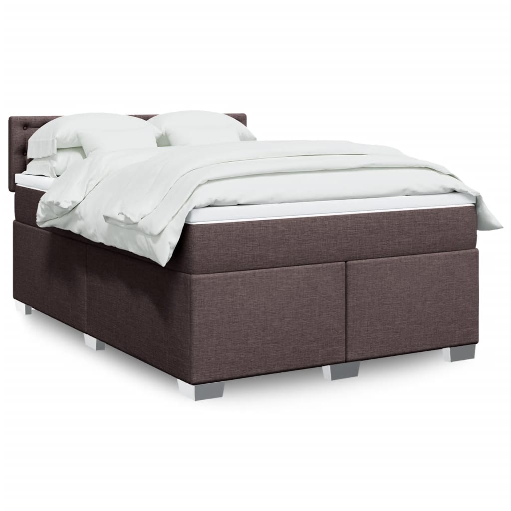 Boxspring met matras stof donkerbruin 160x200 cm is nu te koop bij PeponiXL, paradijselijk wonen!