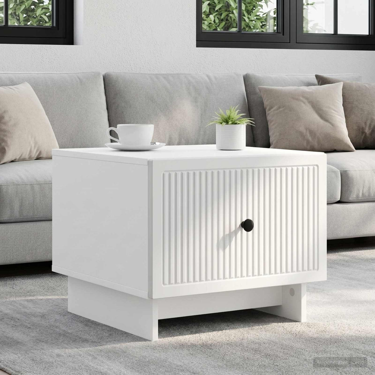 Salontafel met lade Wit 49 x 50 x 40 cm Bewerkt hout is nu te koop bij PeponiXL, paradijselijk wonen!