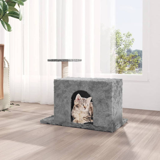 Kattenmeubel met sisal krabpale 51 cm lichtgrijs is nu te koop bij PeponiXL, paradijselijk wonen!