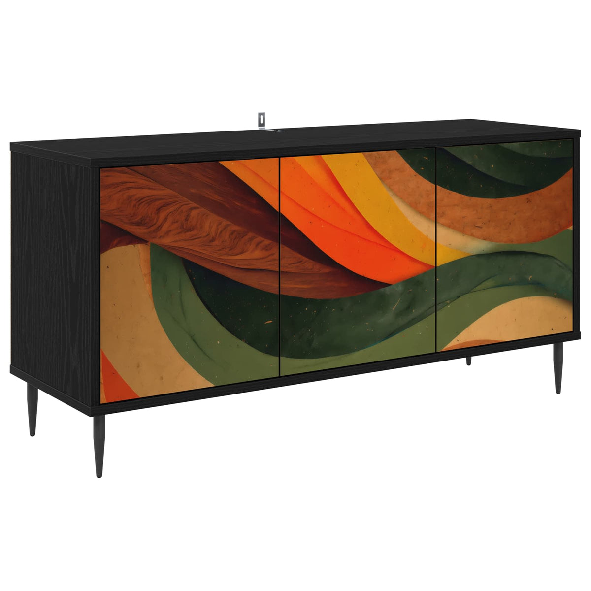 Tv-meubel BONN 102 x 33 x 51 cm Zwart eiken Bewerkt hout is nu te koop bij PeponiXL, paradijselijk wonen!