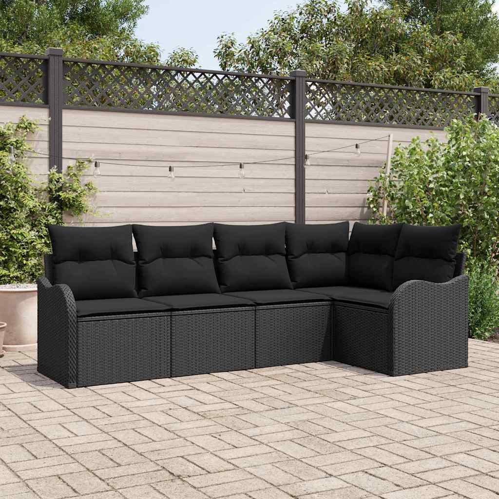 Tuin Sofa Set Zwart poly rattan is nu te koop bij PeponiXL, paradijselijk wonen!