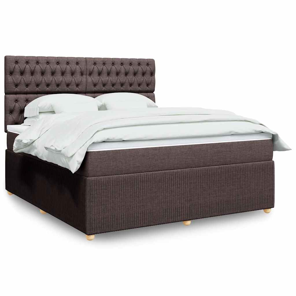Boxspring met matras stof donkerbruin 180x200 cm is nu te koop bij PeponiXL, paradijselijk wonen!