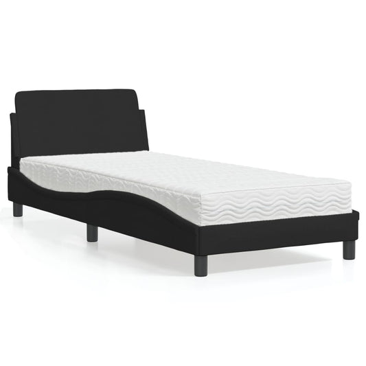 Bed met matras "Dover" stof zwart 90x200 cm is nu te koop bij PeponiXL, paradijselijk wonen!
