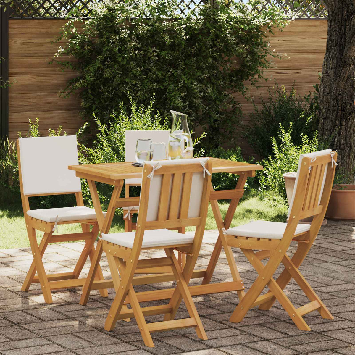 Bistrostoelen voor buiten 4 pcs Crèmewit 38 x 46 x 85 cm is nu te koop bij PeponiXL, paradijselijk wonen!