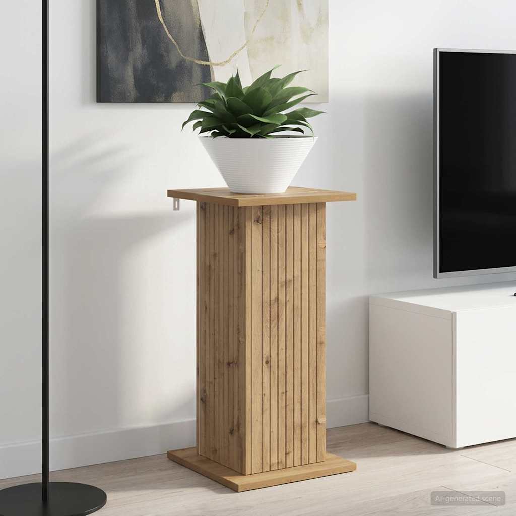 Plantenstandaard Artisanaal eiken 30,5 x 30 x 60,5 cm is nu te koop bij PeponiXL, paradijselijk wonen!