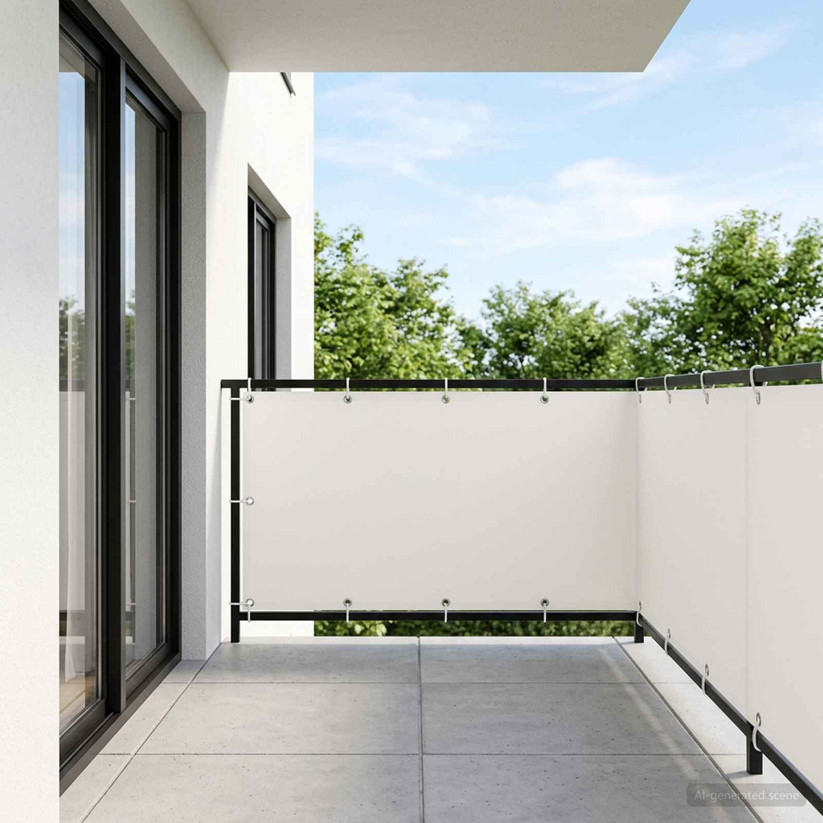 Balkon Privacy Scherm 1,5 x 15 m Stof met PU-coating Wit is nu te koop bij PeponiXL, paradijselijk wonen!