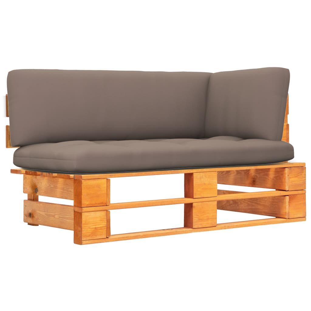 Tuinhoekbank pallet honingbruin geïmpregneerd grenenhout is nu te koop bij PeponiXL, paradijselijk wonen!