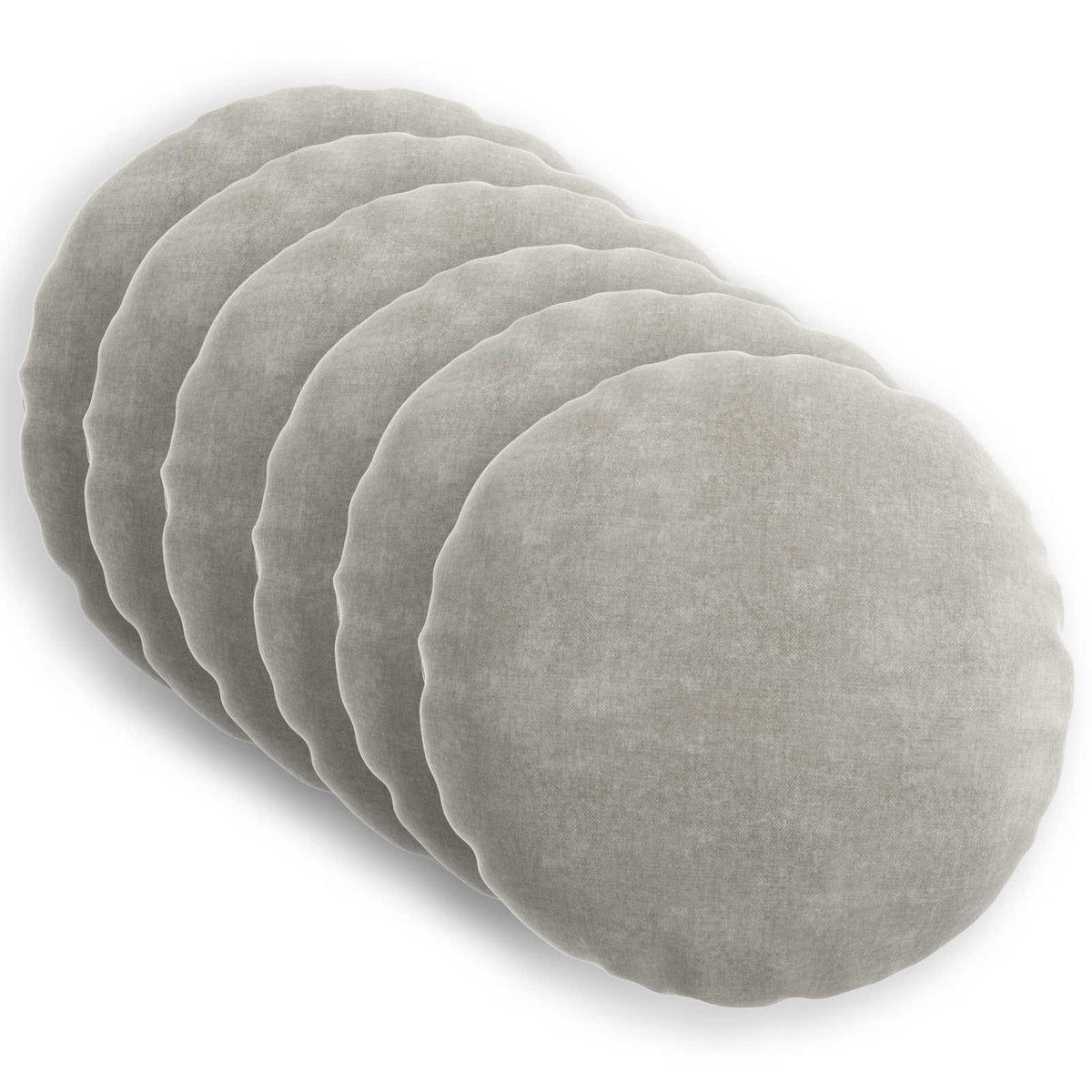 Kussensloop 6 st HEERLEN Lichtgrijs Ø 60 cm Chenille Stof is nu te koop bij PeponiXL, paradijselijk wonen!