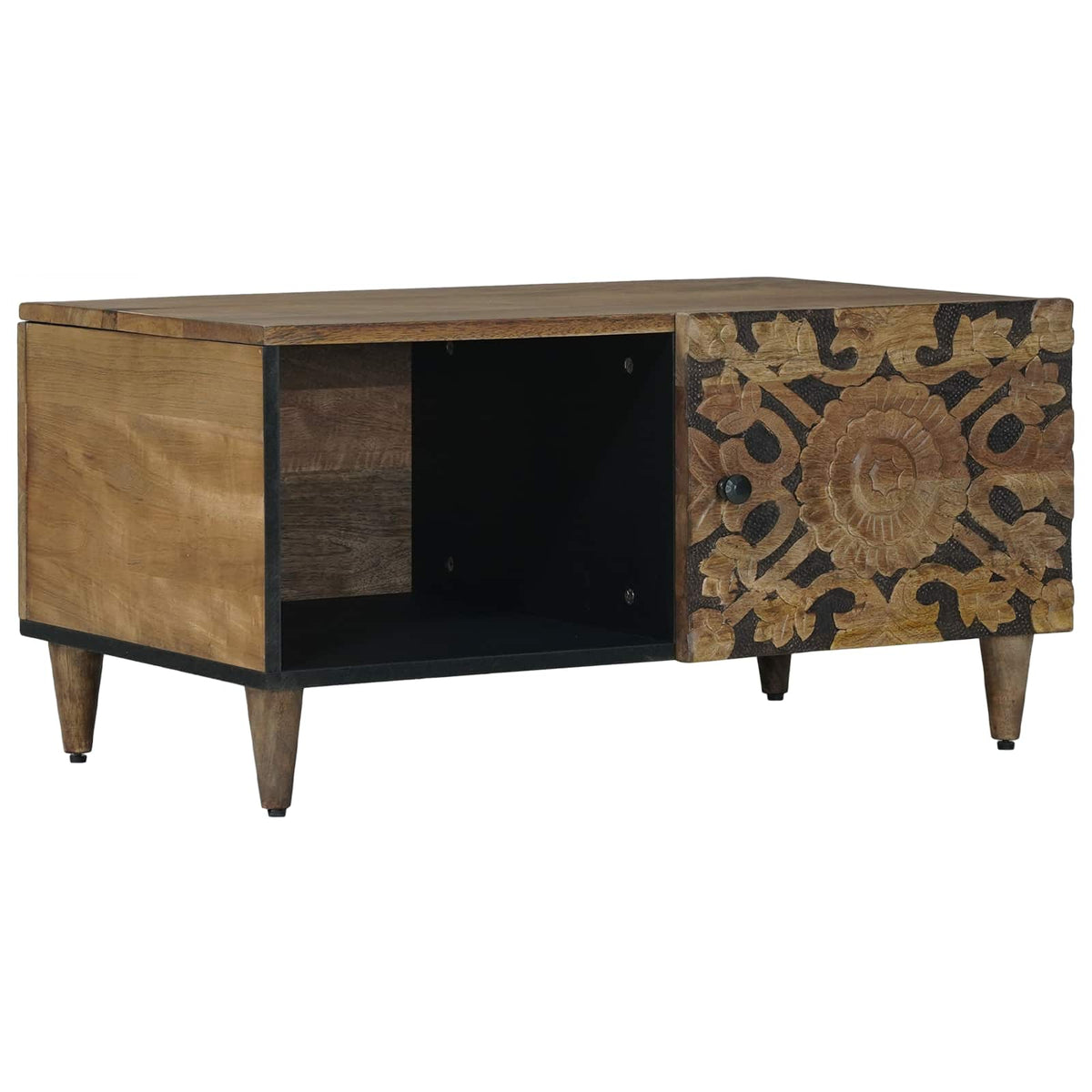 Salontafel Bruin 80 x 50 x 40 cm Massief Mango Hout is nu te koop bij PeponiXL, paradijselijk wonen!