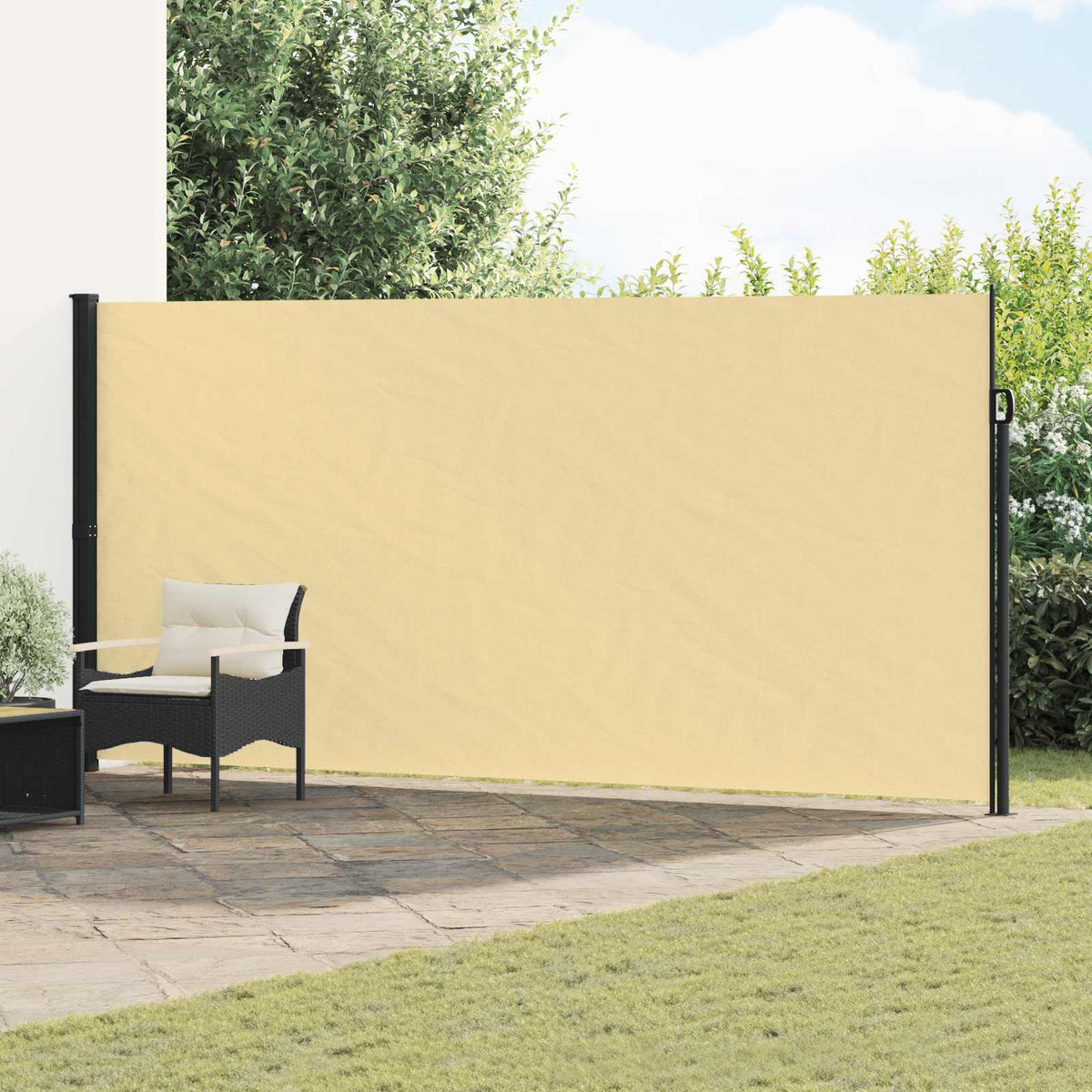 Uittrekbaar Zijscherm Zand 300 x 220 cm Polyester is nu te koop bij PeponiXL, paradijselijk wonen!