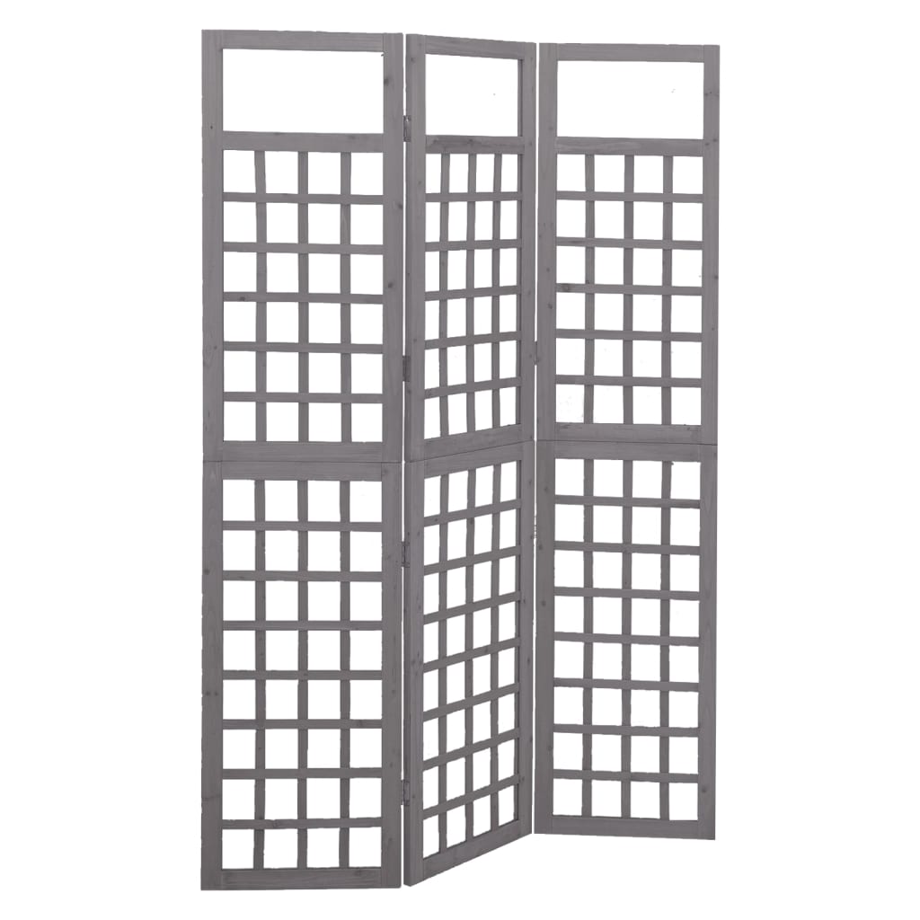Kamerscherm/trellis met 3 panelen 121x180 cm vurenhout grijs is nu te koop bij PeponiXL, paradijselijk wonen!
