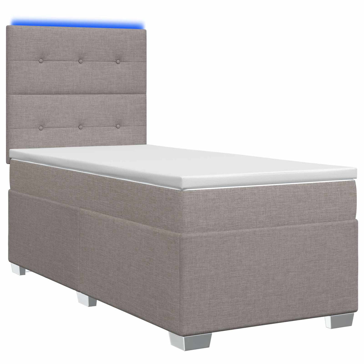 Boxspringbed met matras met hoofdeinde Taupe 90 x 200 cm Stof is nu te koop bij PeponiXL, paradijselijk wonen!