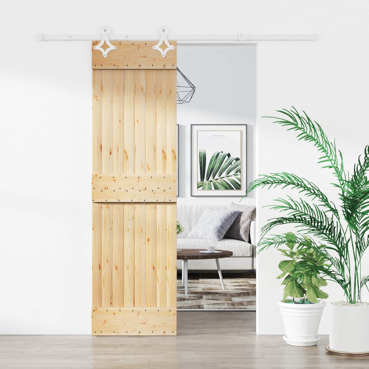 Schuifdeur Natuurlijk en Wit 70 x 210 cm Massief Grenenhout is nu te koop bij PeponiXL, paradijselijk wonen!