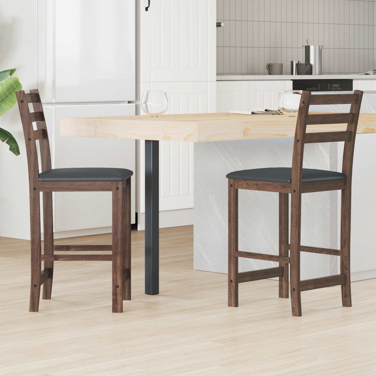 Eettafelstoelen 2 pcs Licht Bruin 40 x 47,5 x 99,5 cm is nu te koop bij PeponiXL, paradijselijk wonen!