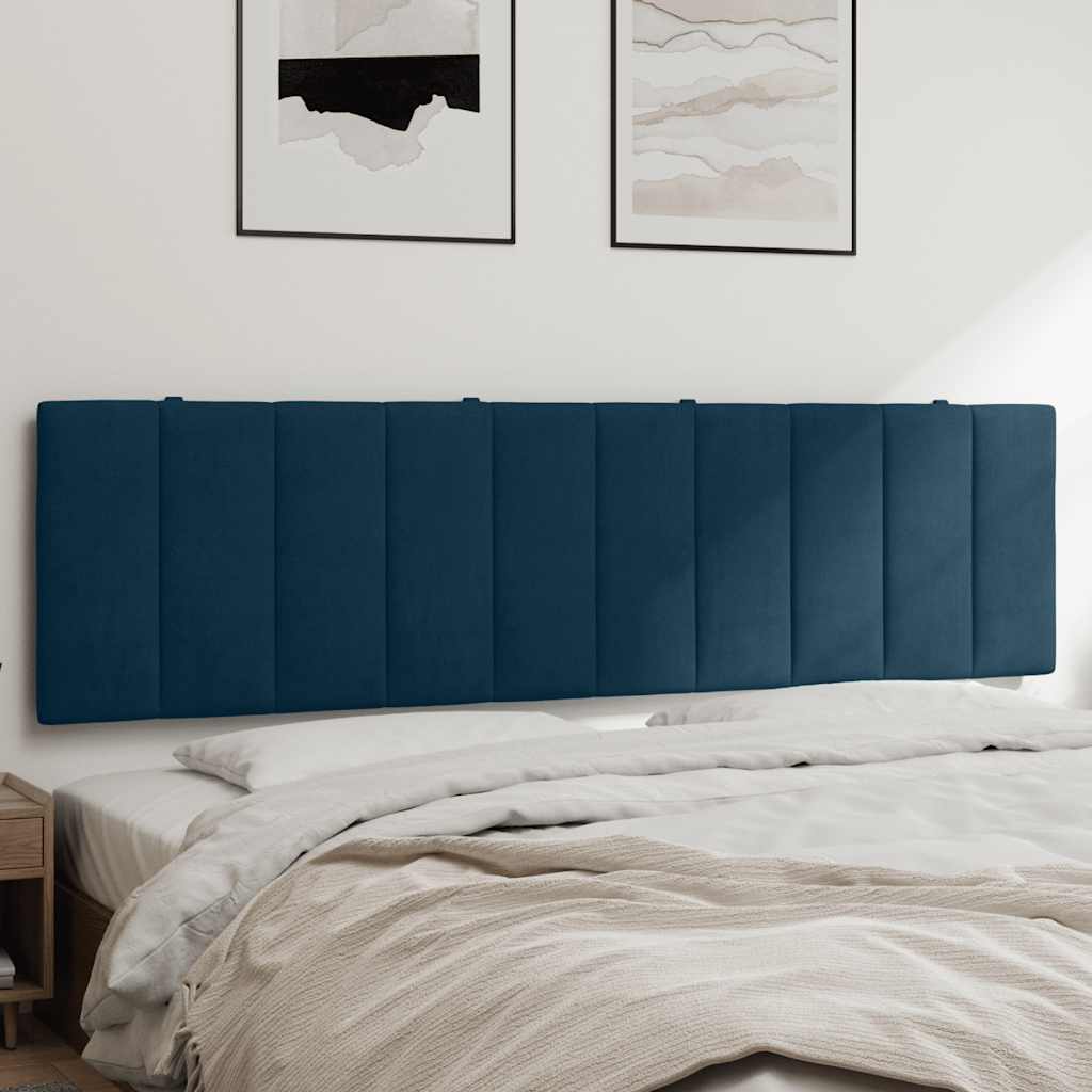 Hoofdbordkussen "Hanko" 180 cm fluweel blauw is nu te koop bij PeponiXL, paradijselijk wonen!