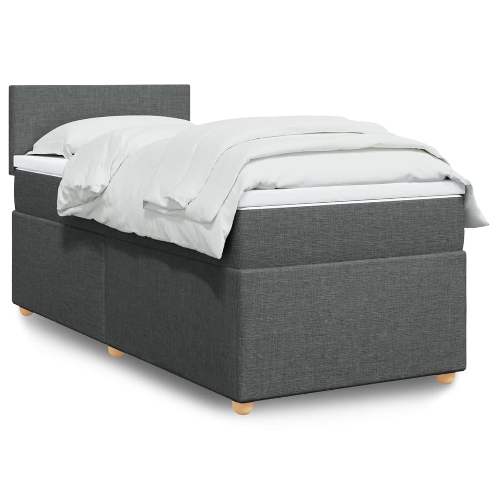 Boxspring met matras stof donkergrijs 100x200 cm is nu te koop bij PeponiXL, paradijselijk wonen!