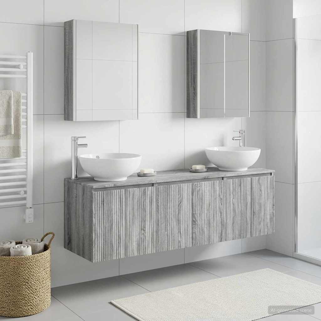 vidaXL Badkamerkastenset 5 st Grijs Sonoma Bewerkt hout