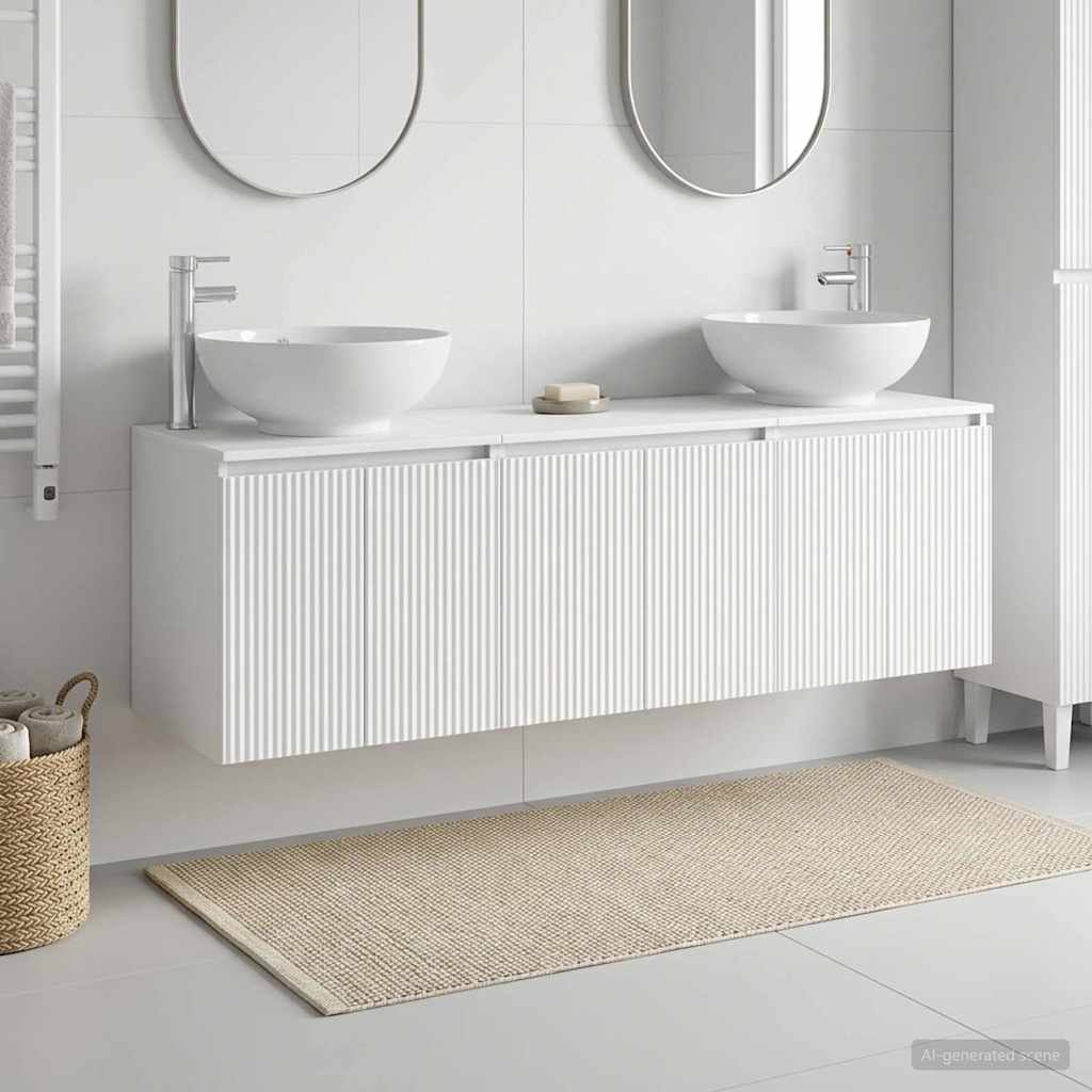 Badkamerkastenset 3 st Wit 49,5 x 44,5 x 65 cm Bewerkt hout is nu te koop bij PeponiXL, paradijselijk wonen!