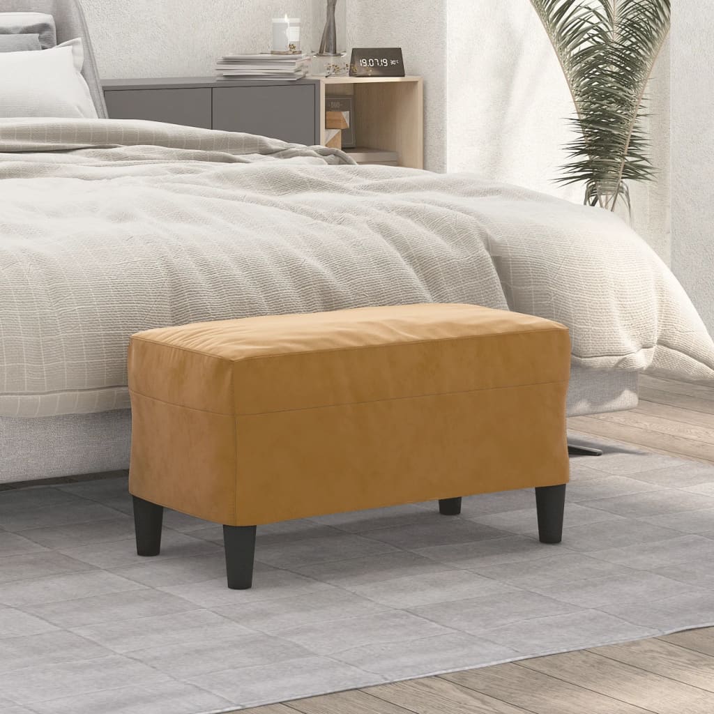 Bankje 70x35x41 cm fluweel bruin is nu te koop bij PeponiXL, paradijselijk wonen!