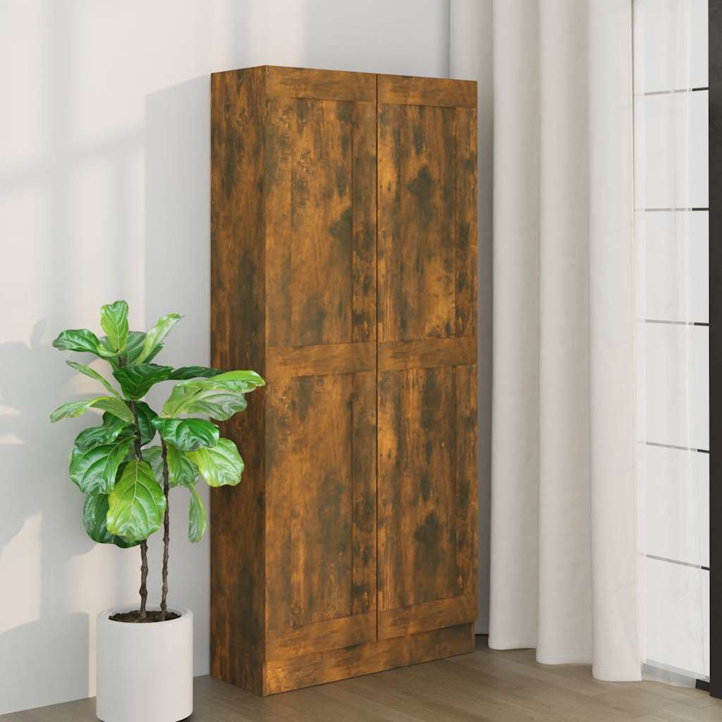 Boekenkast 82,5x30,5x185,5 cm bewerkt hout gerookt eikenkleurig is nu te koop bij PeponiXL, paradijselijk wonen!