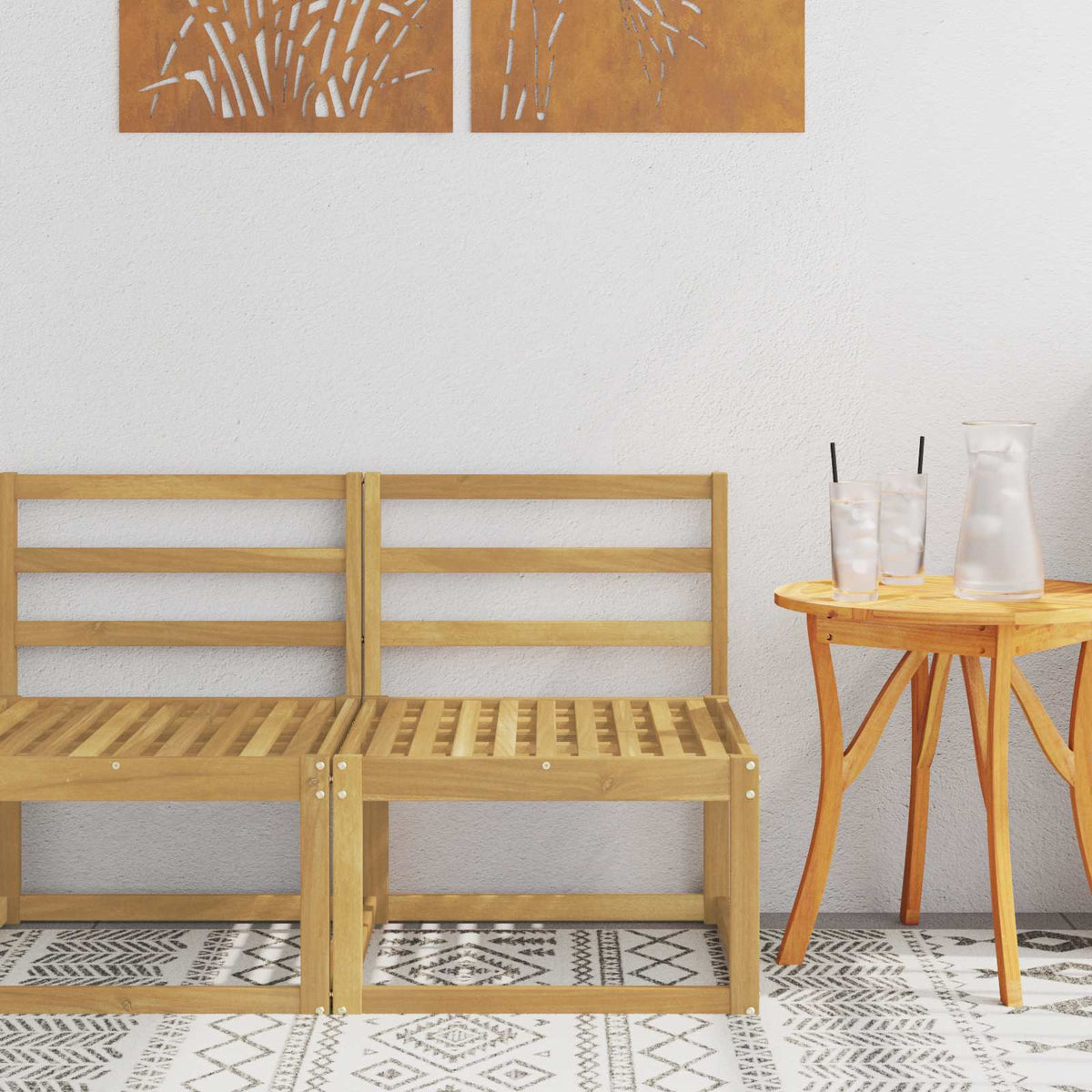 Buiten Midden Sofa Massief Acaciahout Wit 59 x 63 x 73 cm is nu te koop bij PeponiXL, paradijselijk wonen!
