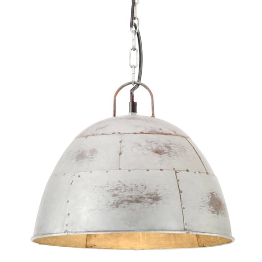 Hanglamp industrieel vintage rond 25 W E27 31 cm zilverkleurig is nu te koop bij PeponiXL, paradijselijk wonen!