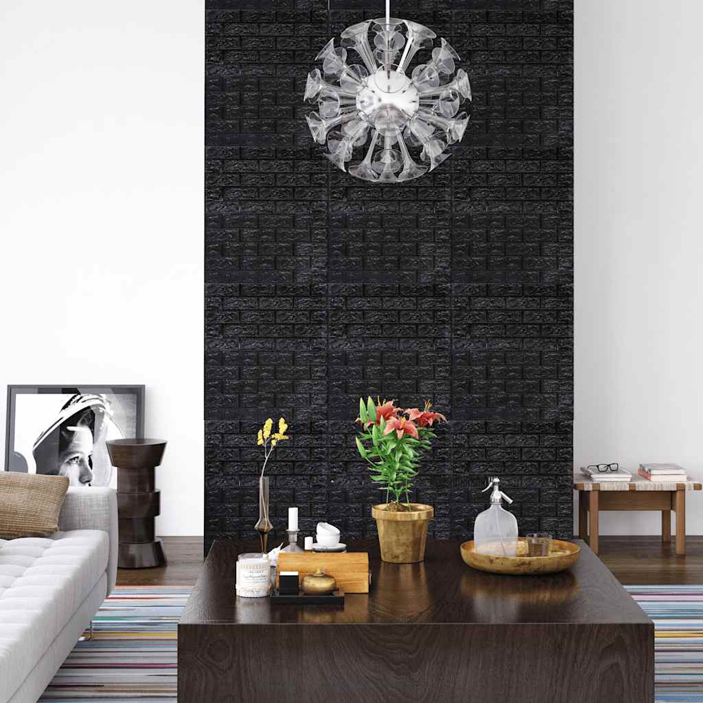 3D-behang zelfklevend 40 st bakstenen zwart is nu te koop bij PeponiXL, paradijselijk wonen!
