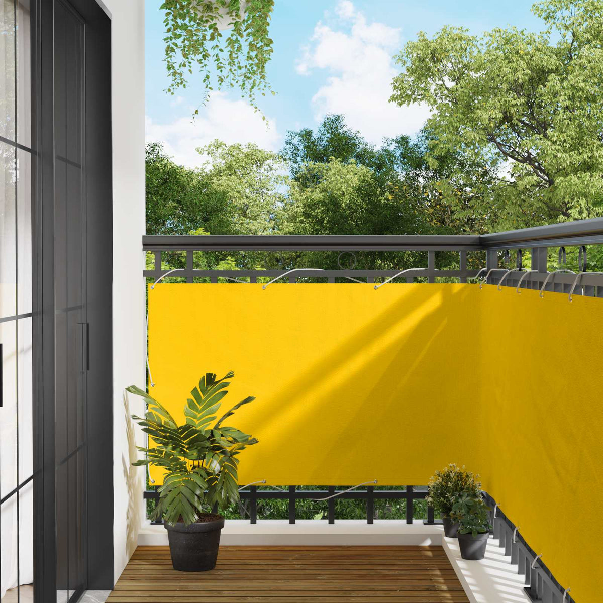 Balkon Scherm Geel 100 x 400 cm Oxford Stof is nu te koop bij PeponiXL, paradijselijk wonen!
