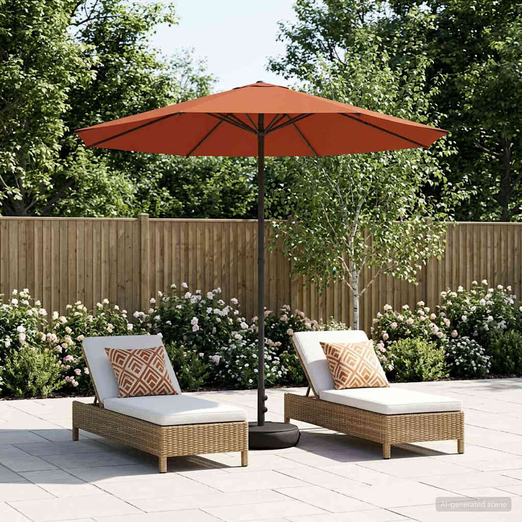 Tuinparasol met Basis 230 x 230 cm Polyester Rechthoekig is nu te koop bij PeponiXL, paradijselijk wonen!