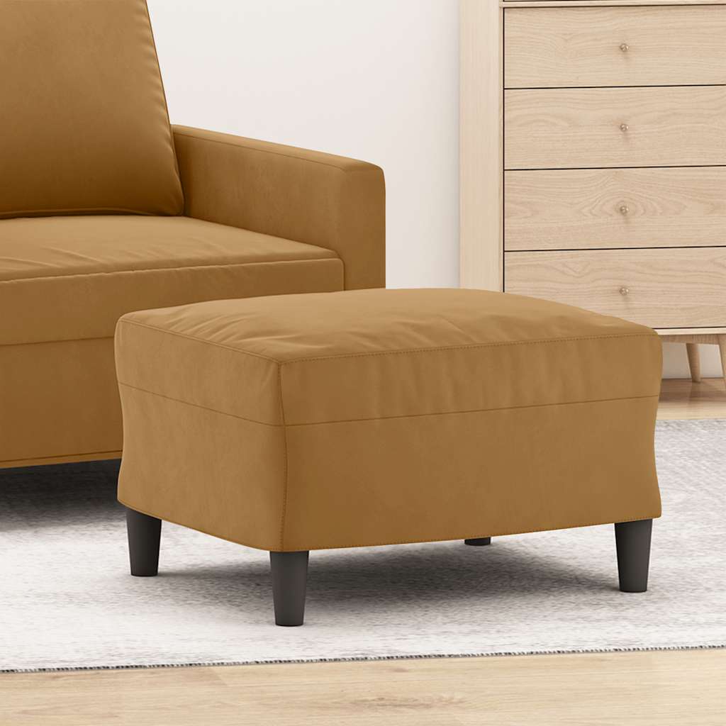 Voetenbank 60x50x41 cm fluweel bruin is nu te koop bij PeponiXL, paradijselijk wonen!