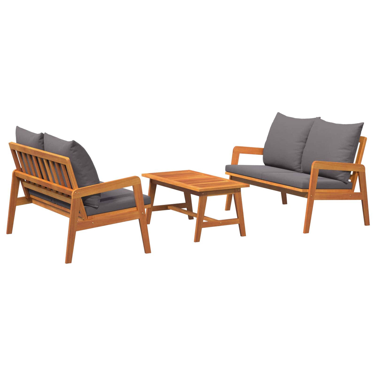 Bistroset met kussen 3 pcs Bruin Massief Acaciahout is nu te koop bij PeponiXL, paradijselijk wonen!