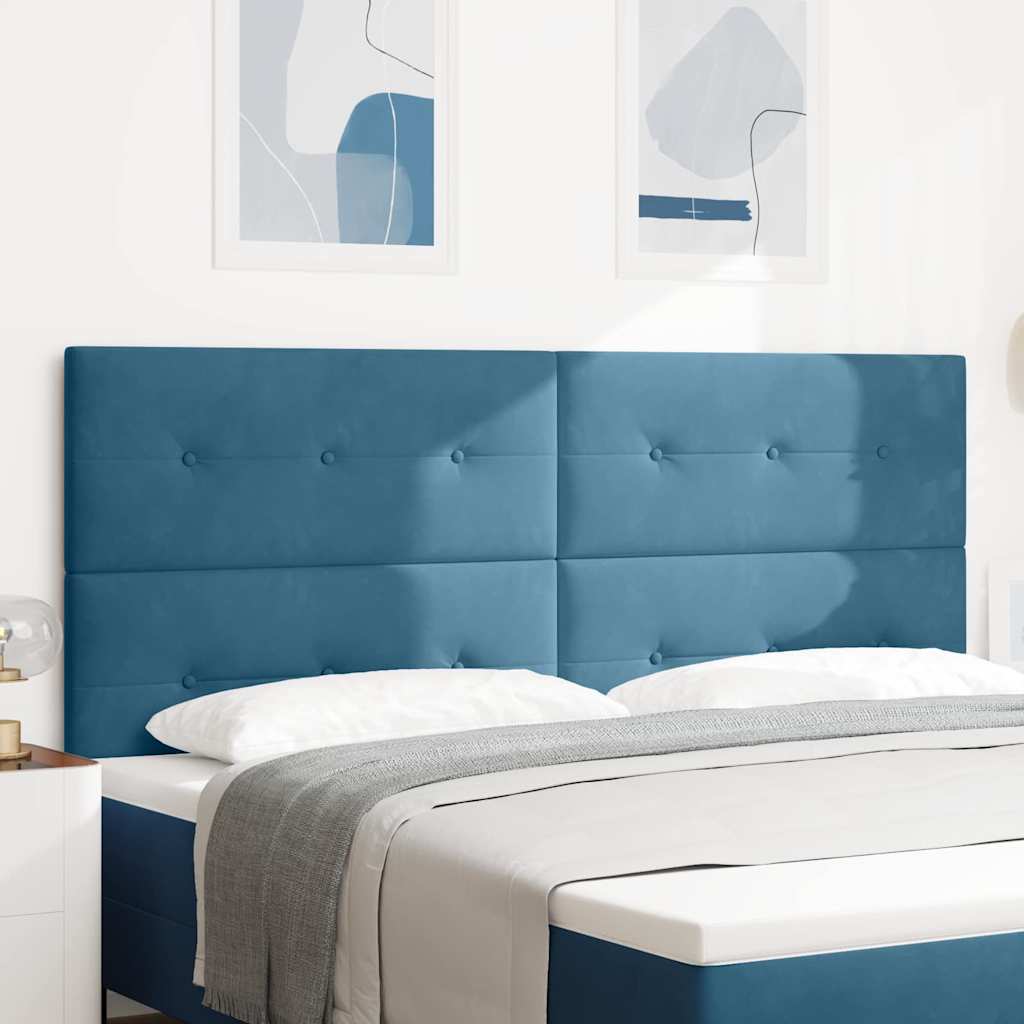 Hoofdbord Donkerblauw 200 cm Fluweel is nu te koop bij PeponiXL, paradijselijk wonen!