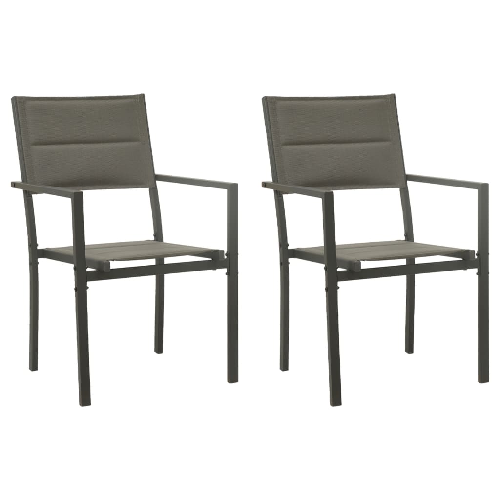 Tuinstoelen 2 st textileen en staal grijs en antracietkleurig is nu te koop bij PeponiXL, paradijselijk wonen!