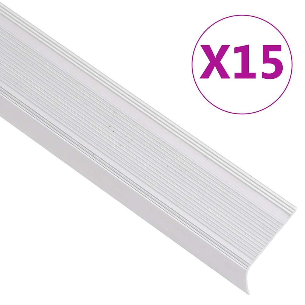Trapneuzen L-vormig 15 st 100 cm aluminium zilverkleurig is nu te koop bij PeponiXL, paradijselijk wonen!