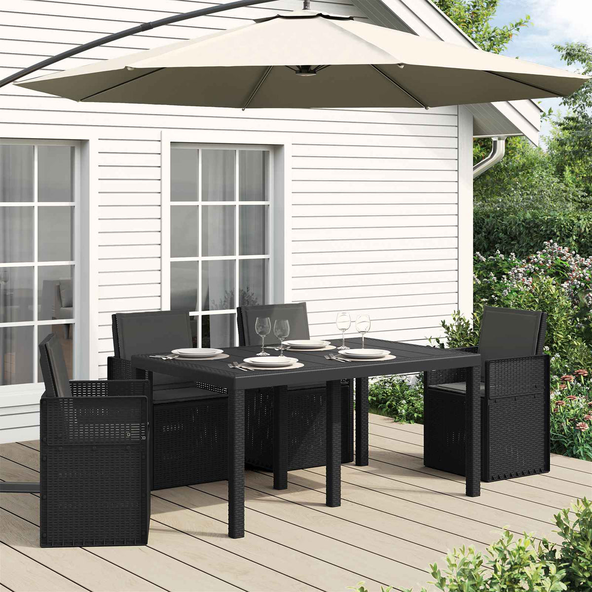 Zit- en Rugkussens 4 pcs Antracietkleurig 47 x 45 x 2 cm is nu te koop bij PeponiXL, paradijselijk wonen!
