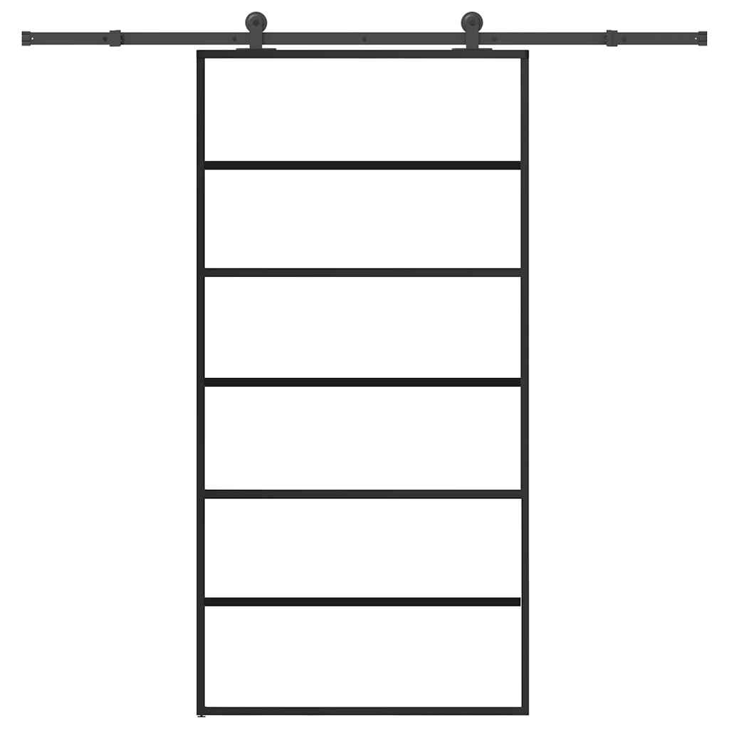 Schuifdeur met beslagset 102x205 cm aluminium en ESG-glas is nu te koop bij PeponiXL, paradijselijk wonen!