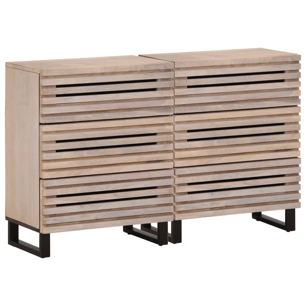 Dressoirs 2 st 60x34x75 cm massief mangohout is nu te koop bij PeponiXL, paradijselijk wonen!