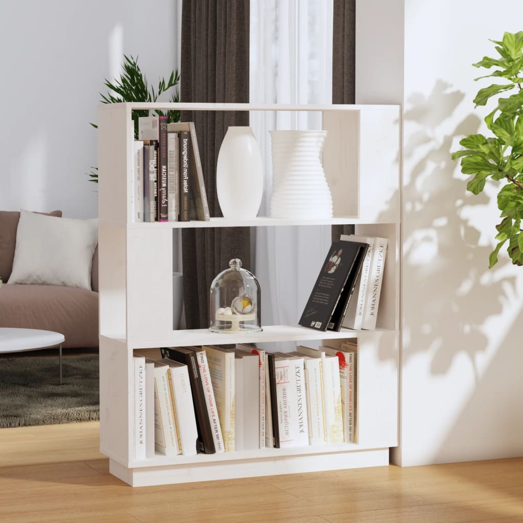 Boekenkast/kamerscherm 80x25x101 cm massief grenenhout wit is nu te koop bij PeponiXL, paradijselijk wonen!
