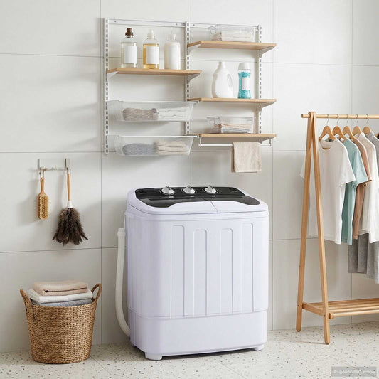 Mini Wasmachine met Twin Tub 3,6 kg Zwart en Wit is nu te koop bij PeponiXL, paradijselijk wonen!